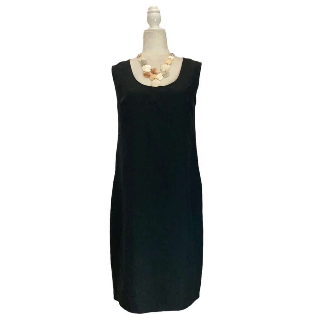 Genny Made in Italy Midi Sleeveless Dress Scoop neck Black - Picture 9 of 9